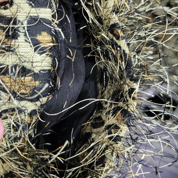 Animal Print Fuzzy/eyelash Fabric Jacket Size 14 - Picture 5 of 6